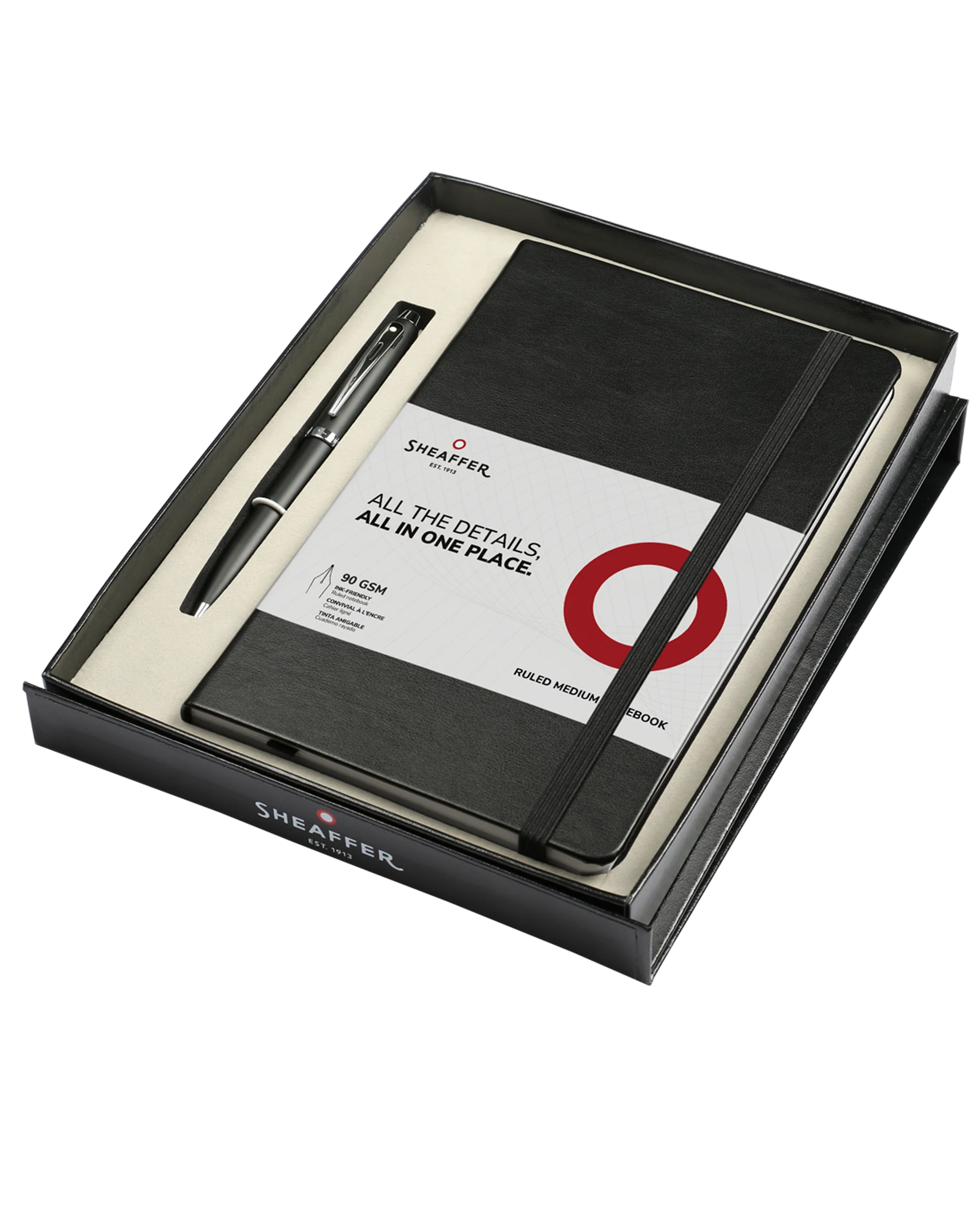Sheaffer Gift Set with 100 Matte Black Ballpoint Pen and Medium Notebook