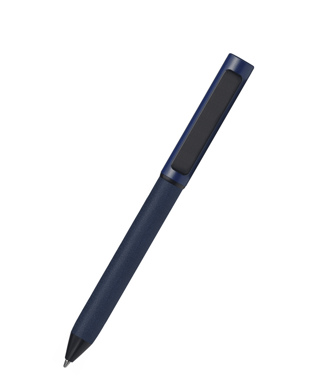 Blue pen on a white background