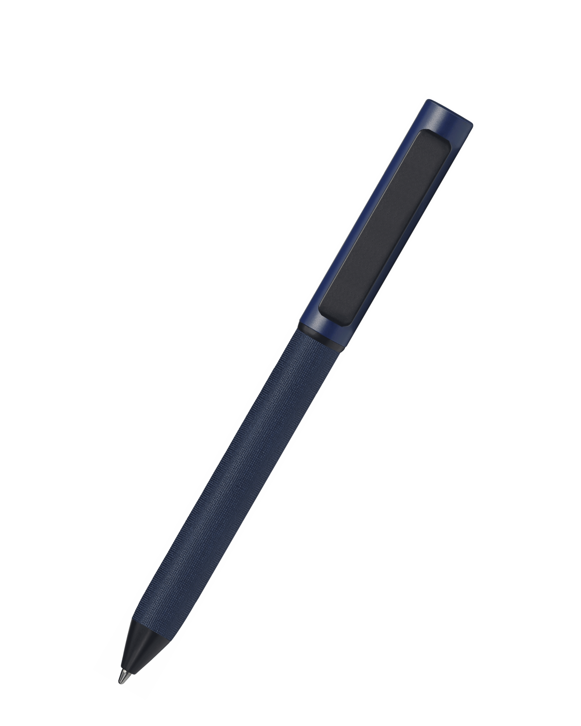 Blue pen on a white background