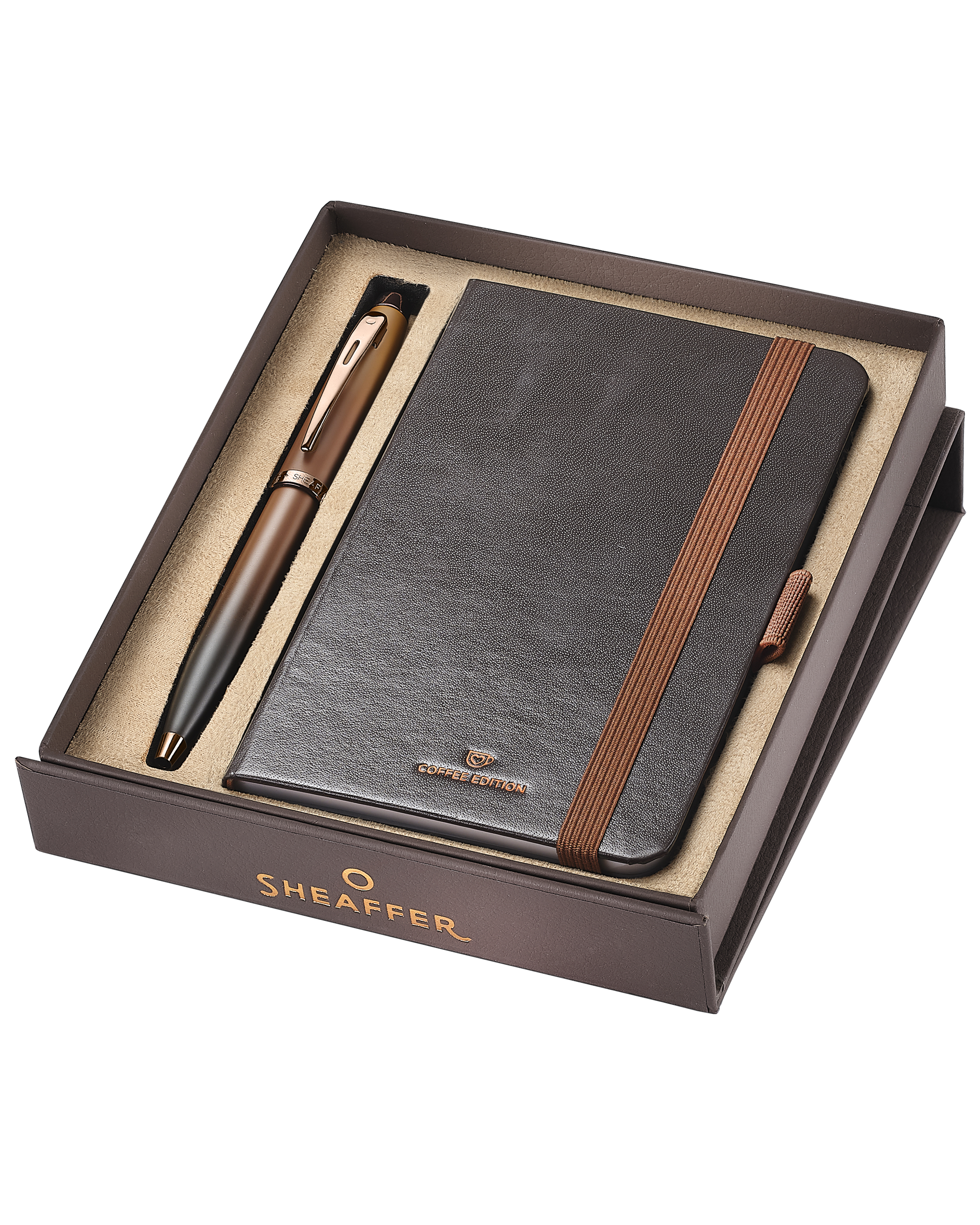 Sheaffer Gift Set with 100 Coffee Edition Ballpoint Pen and Small Notebook