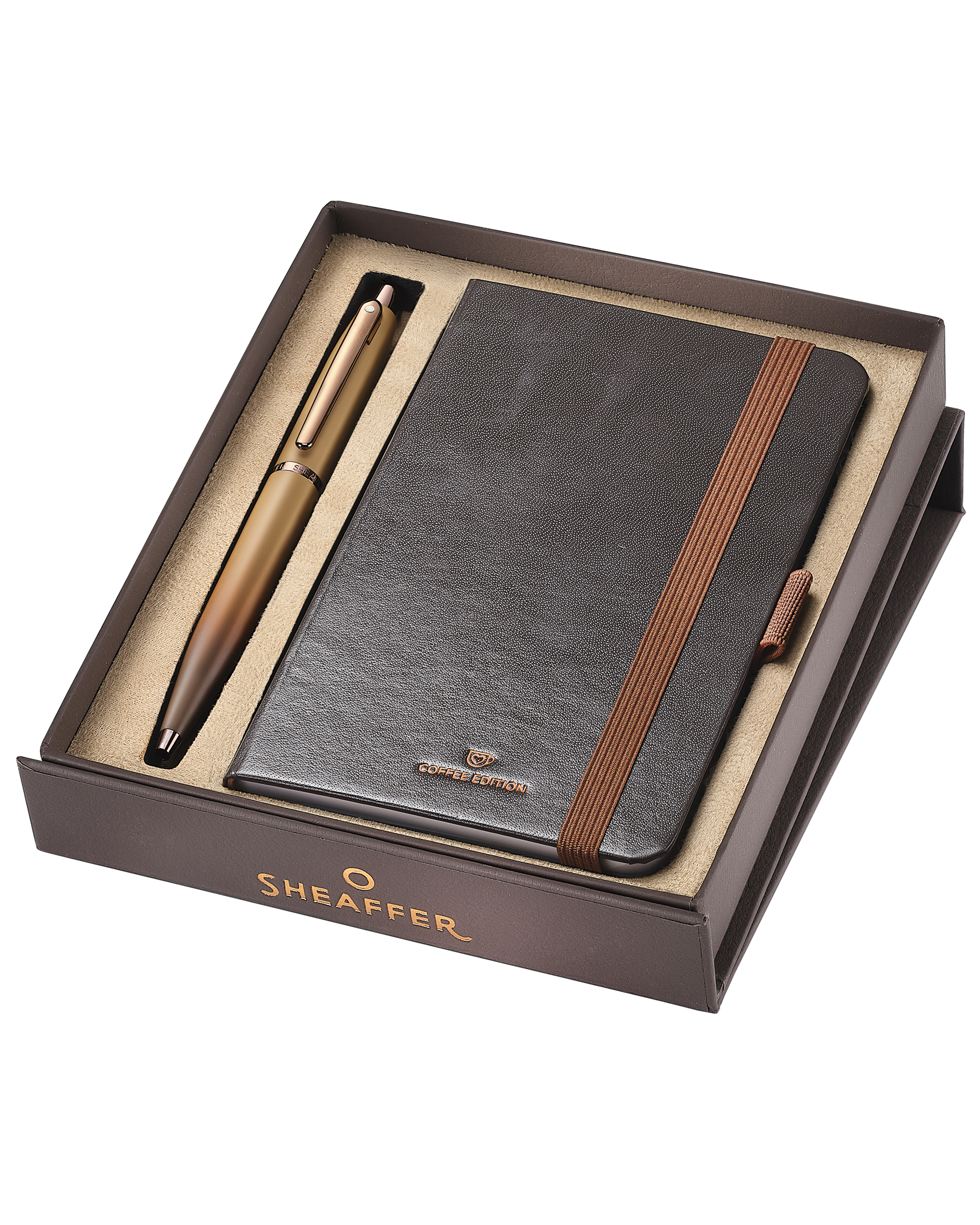 Sheaffer Gift Set with VFM Coffee Edition Ballpoint Pen and Small Notebook
