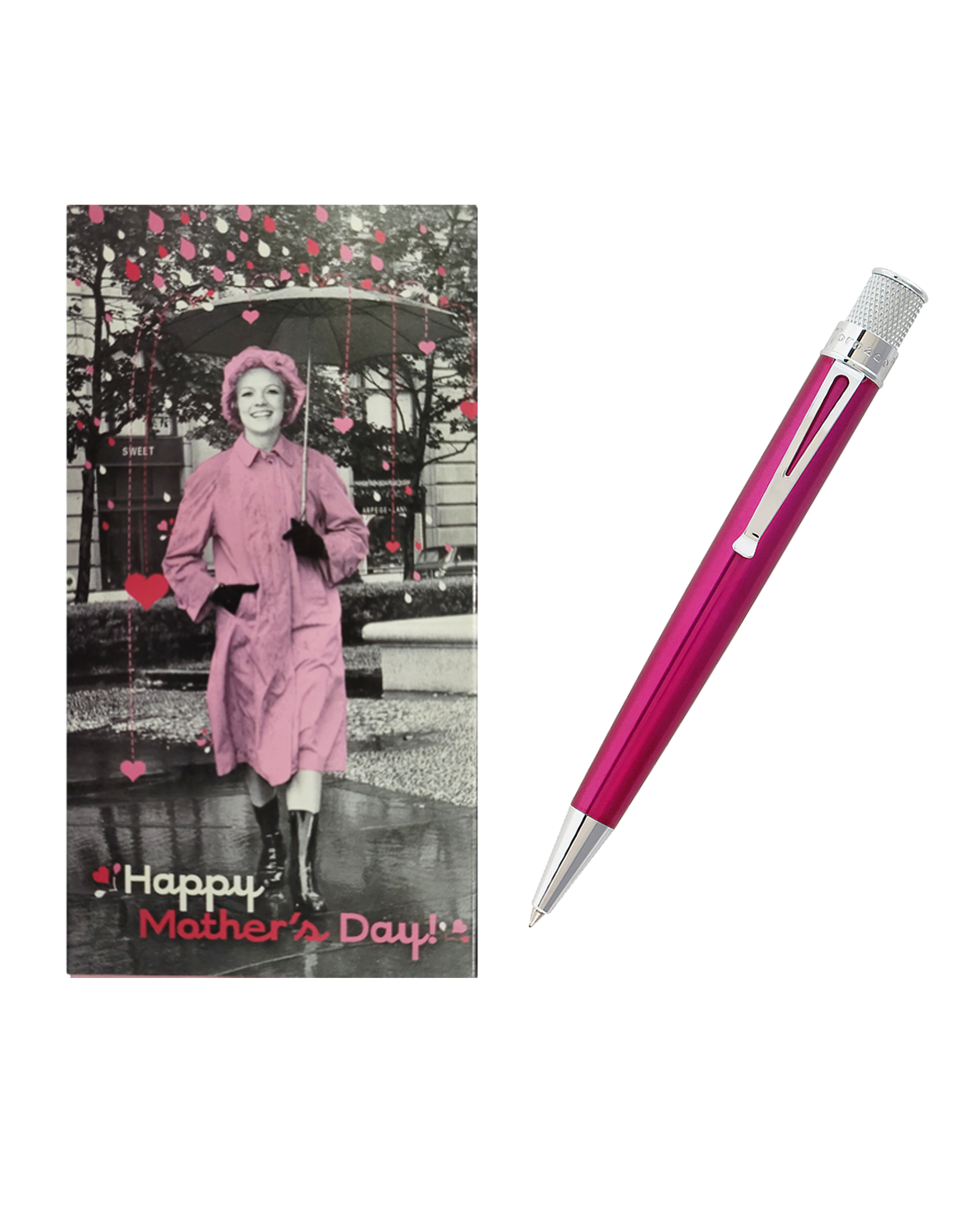 Retro 51 Tornado Mother’s Day Greeting Card with Pink Rollerball Pen