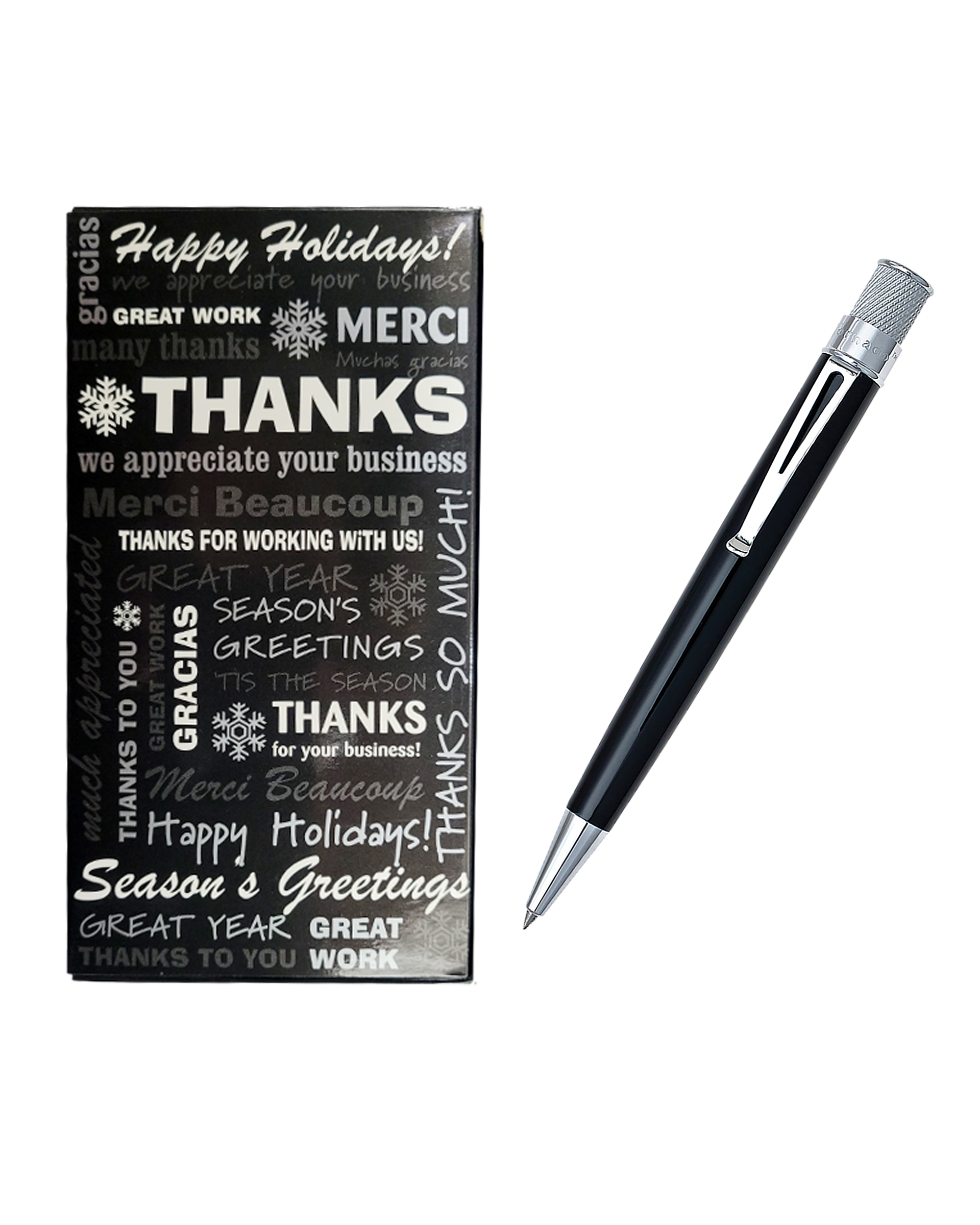 Retro 51 Tornado Thank You Greeting Card with Black Rollerball Pen